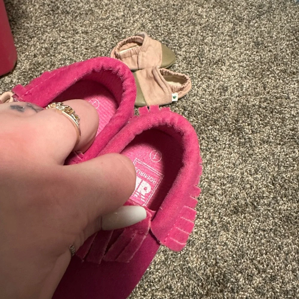 Baby Walker Shoes - Pink Heart & Glitter Ballet Styles